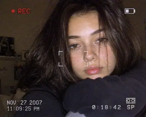 2000s indoor DV camera retro portrait
