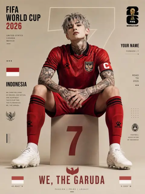 2026 World Cup Indonesia Football Poster