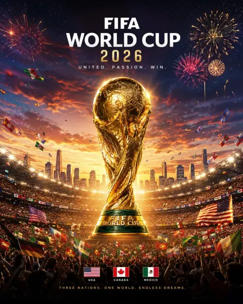 2026 World Cup official cinematic style poster