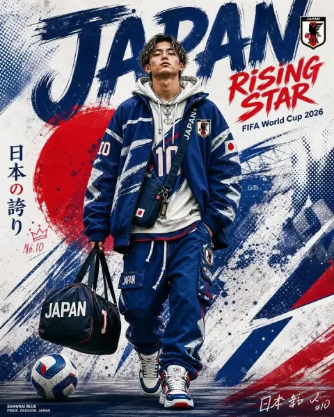 2026 World Cup Japanese Trendy Football Posters