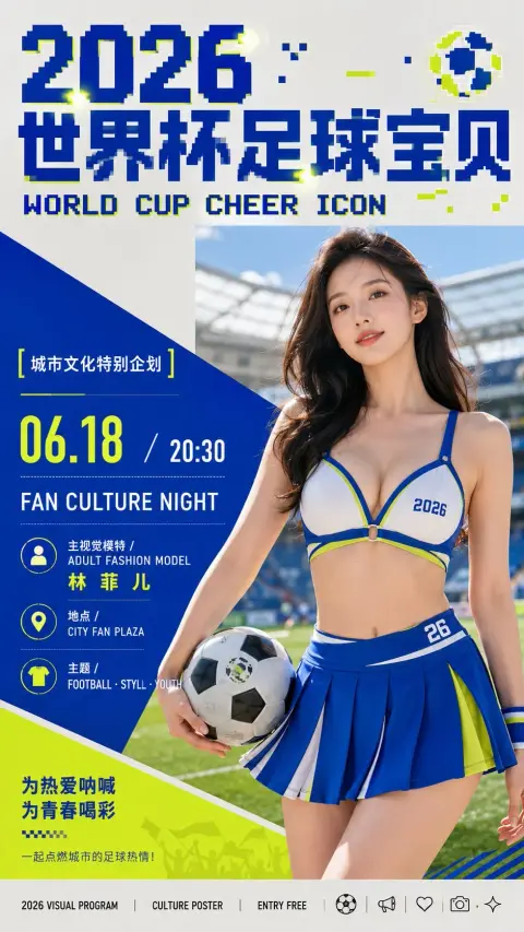 2026 World Cup Football Baby Cultural Poster Vision