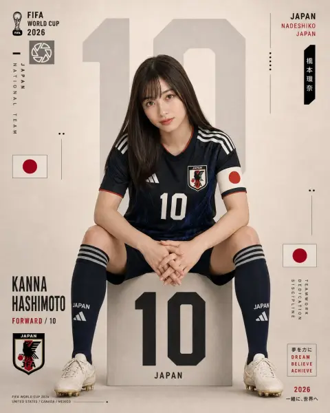 2026 World Cup Japan National Team Players Sports Photography Poster