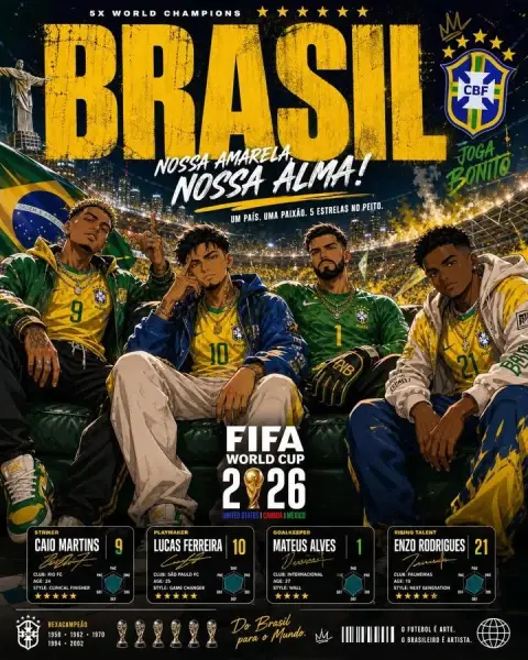 2026 World Cup Anime Style Street Trend Football Poster