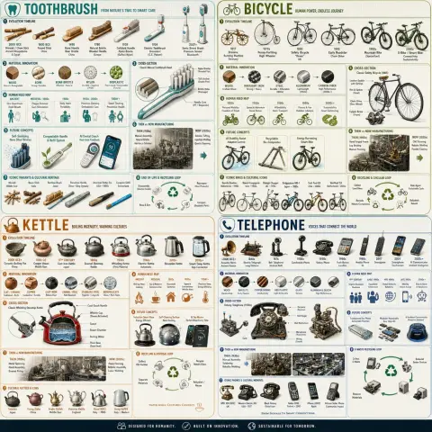 2x2 grid daily necessities industrial design evolution panorama