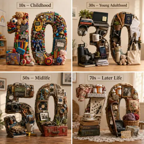 3D digital visual composition of life stages