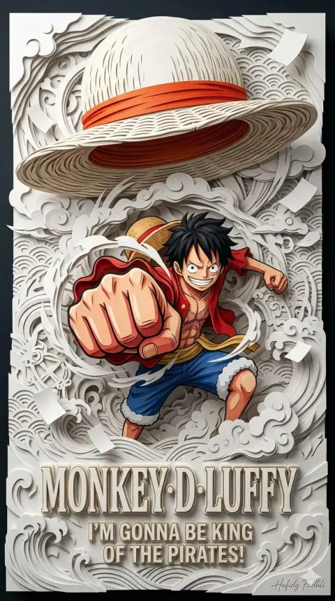 3D laminated paper sculpture anime hero poster