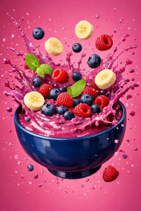 8K ultra-high-definition commercial-grade blueberry smoothie explodes instantly