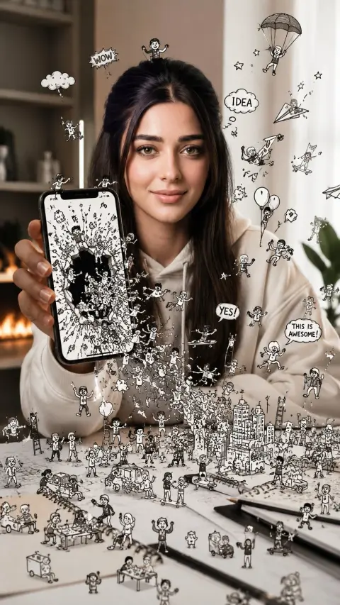 A creative blockbuster for mobile phones where reality and graffiti intertwine