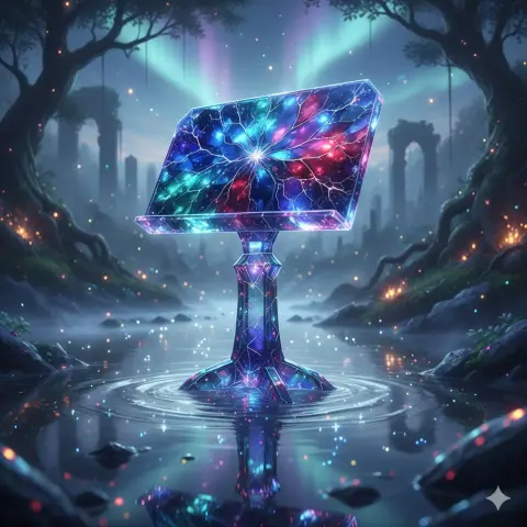 A dazzling crystal music stand by the dreamy waterfront