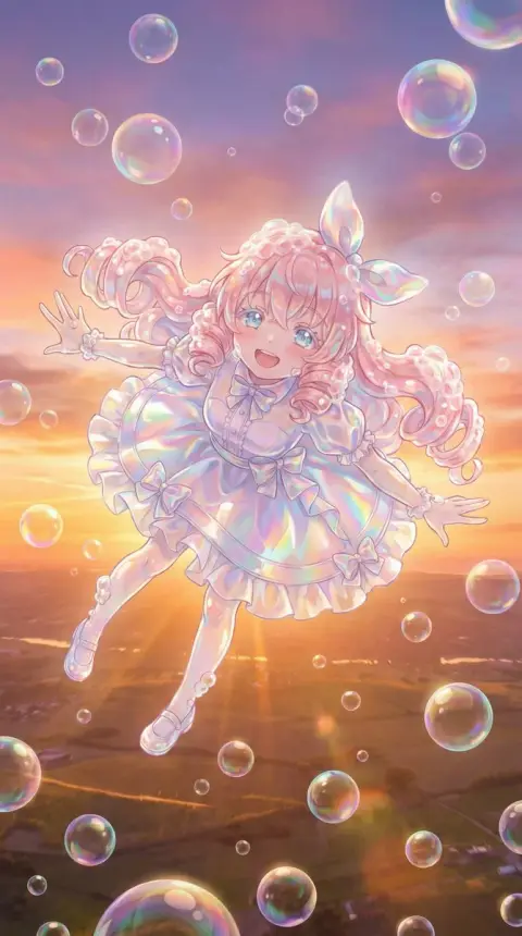 A dreamy dance that turns into colorful soap bubbles