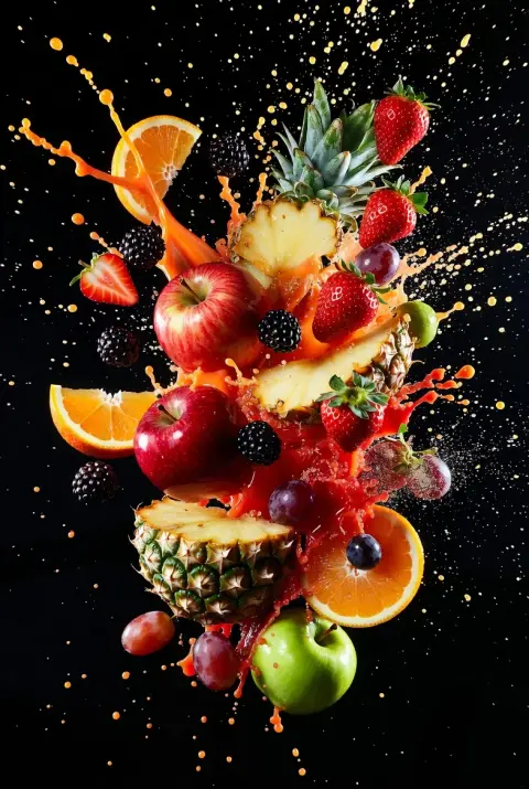A feast of fresh fruit explosions and juice splashes