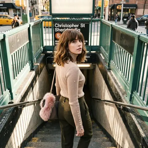 A gentle look back at the bustling subway entrance
