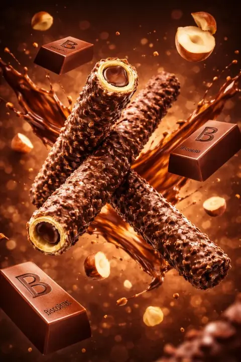 A suspended feast of caramel and chocolate