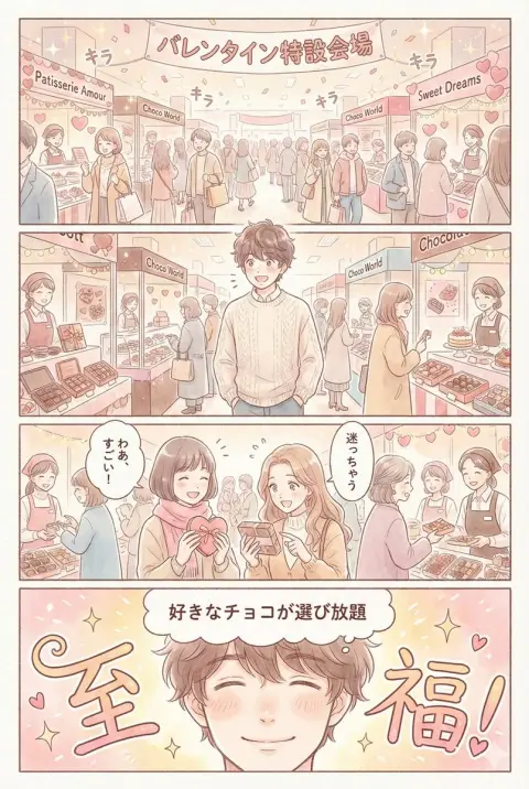 A sweet stroll in the chocolate section of Valentine’s Day Department Store