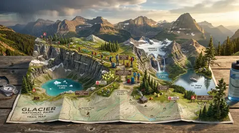 A three-dimensional miniature world of wilderness that appears on paper