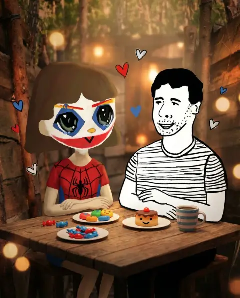 A warm and romantic double date with cross-dimensional characters