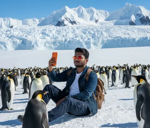A wonderful encounter with Emperor Penguins under the Antarctic glaciers