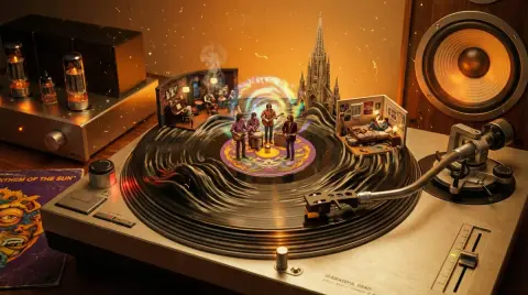 A wonderland of sound waves emerging from the vinyl grooves