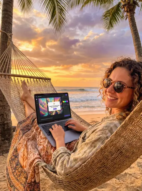 Achieve wealth and freedom in the sunset sea breeze