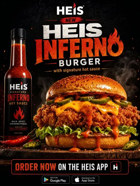 Advertising planning for Hey’s high-end spicy chicken burger