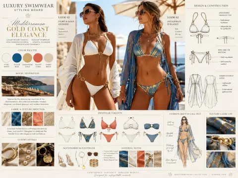 AI high-end underwear set fashion proposal board