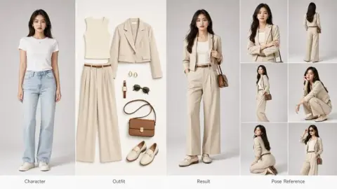 AI smart dress-up try-on comparison poster