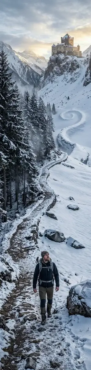 Alpine Snow Trails and Hidden Snakes in Late Winter