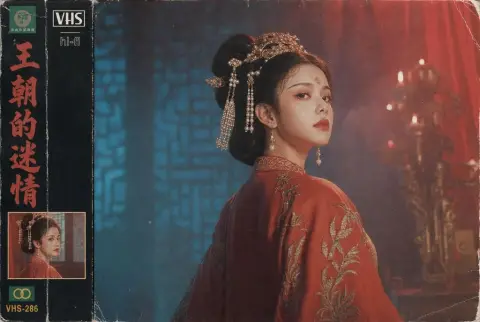 Ancient lady retro video style image