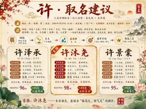 Ancient style numerology naming comparison poster