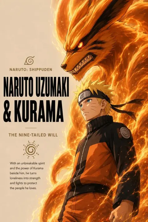 Animation hot-blooded boy and giant guardian spirit poster