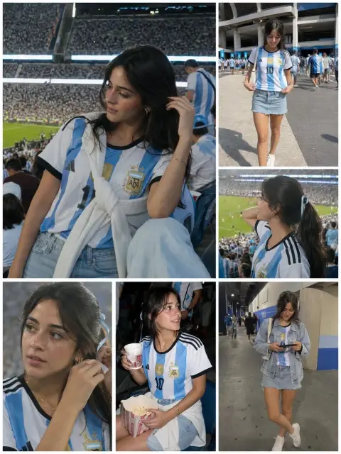 Argentina No. 10 female fan football stadium life collage