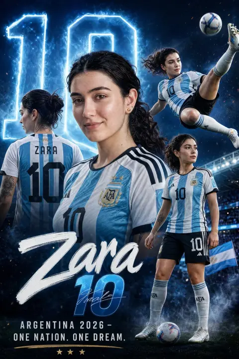 Argentina number ten realistic sports football poster