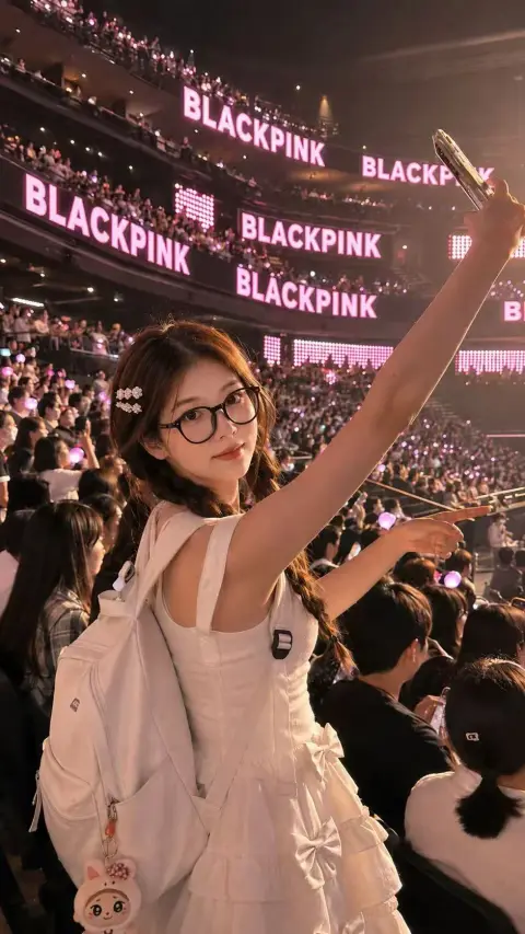 Atmosphere portrait with iPhone selfie at Kpop concert