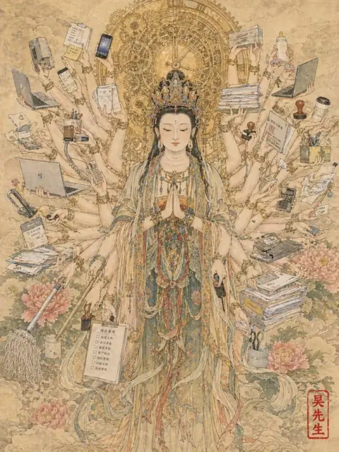 Avalokitesvara transformed into a worker