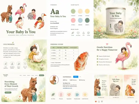 Baby milk powder branding kit design