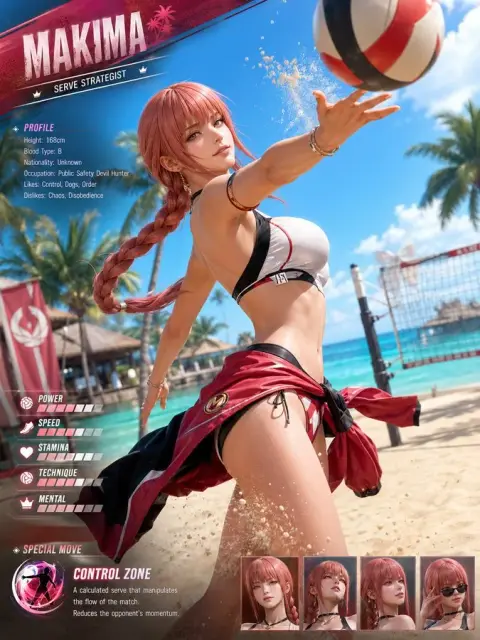 Beach volleyball character design chart