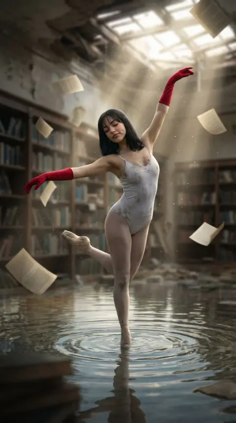 Beautiful ballet on the sea of ​​abandoned books