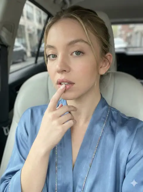 Beautiful close-up of Sydney Sweeney's car in natural light