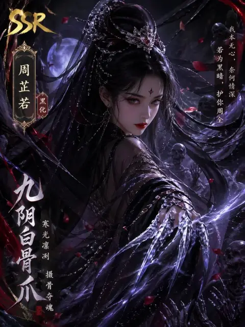 Blackened Zhou Zhiruo SSR beautiful portrait