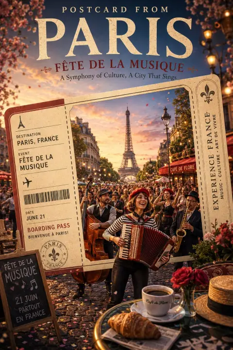 Boarding pass 3D cultural experience travel poster