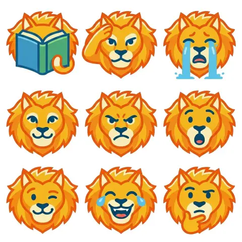Brand logo transformed into a grid of fun emoticons