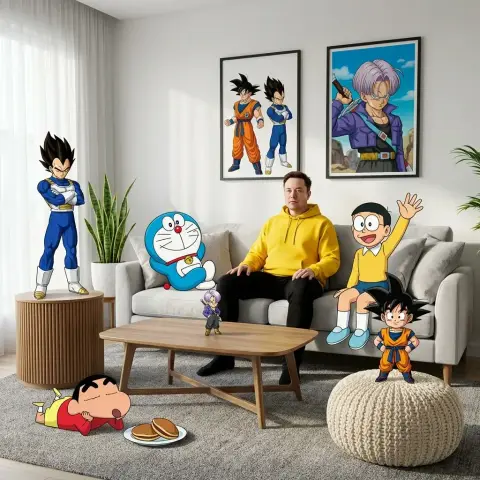 Breaking the dimensional wall: a dream living room with real and anime characters