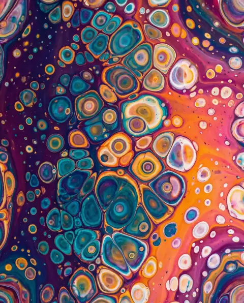 Brilliant fluid art micro world