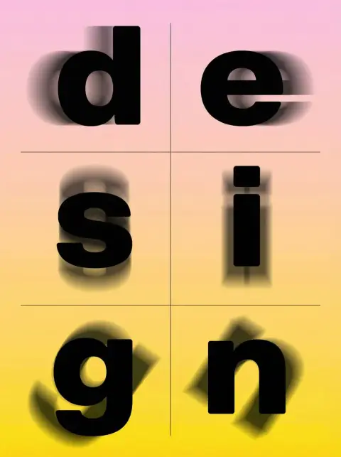 Brutalist style motion blur font poster