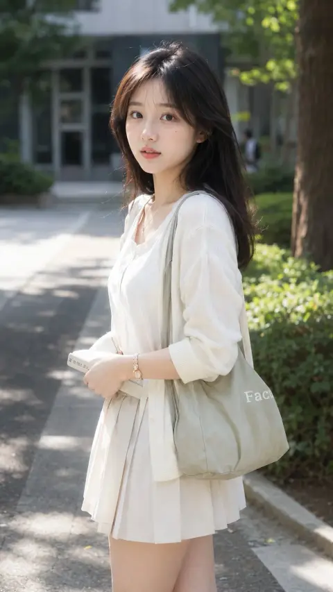 Campus fresh style, high quality, oriental female photos