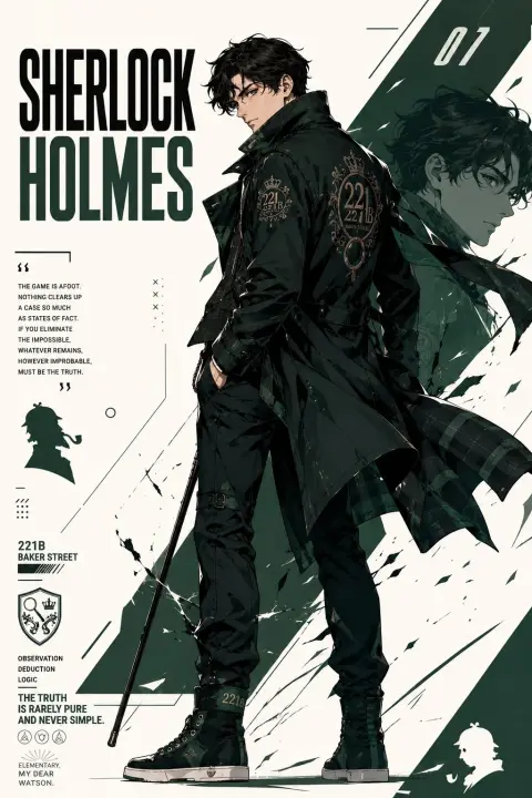 Captain Sherlock Jack Cyber ​​Street Style Poster