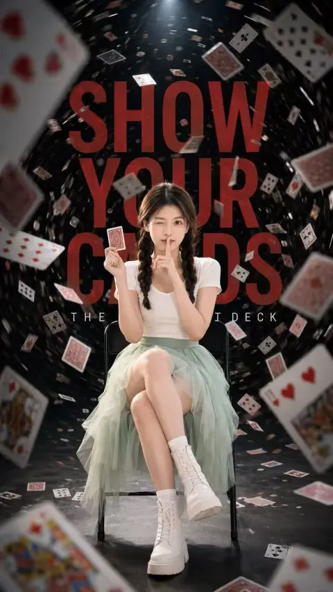 card storm fashion portrait poster prompt word