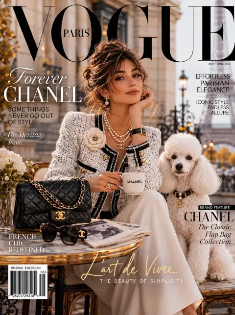 Chanel classic fashion magazine cover photography