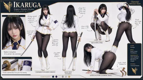 Character Ikaruga multi-angle reference pictures