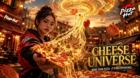 Cheese Universe hyper-realistic movie-level gourmet blockbuster